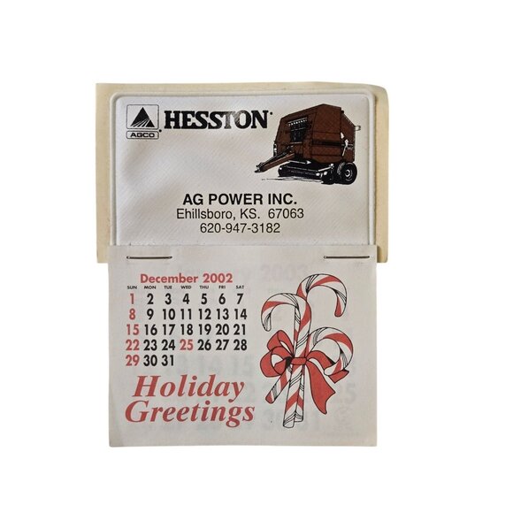 Hesston Agco 2002 Advertising Calendar Hillsboro Kansas Promotional Ag Power - Picture 1 of 7